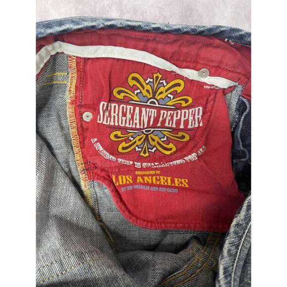 Sergeant Pepper Made in USA Bootcut Jeans Y2K Stars Indie Sleaze sz 29 Low Rise - Picture 5 of 10